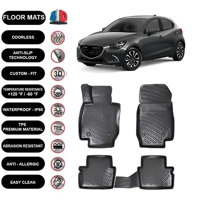 Alfombrillas forro para Mazda 2 gasolina (2015-2022) impermeables moldeadas 4D 4 piezas Foto 1 de 4