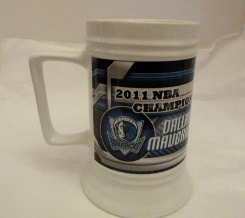 DALLAS MAVERICKS 2011 NBA Champions Tall Ceramic Mug Beer Stein Cover