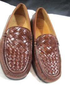 Dockers [90-7327] Brown Woven Leather Slip On Loafers Size 8.5M -Made in Brazil. - Picture 1 of 9