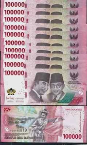 2,000,000 Rupiah 2 Million INDONESIA 100000 ( 100,000 x 20 ) New Type Money IDR - Picture 1 of 5