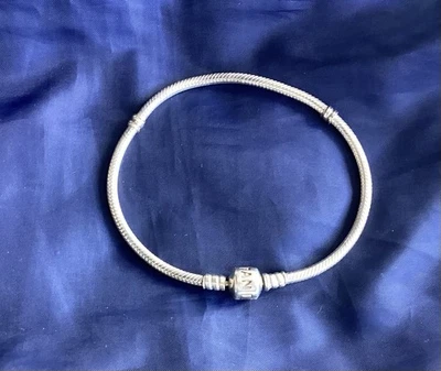 "Auténtica pulsera Pandora, plata de ley con cierre de Pandora #590702HV 8""" Foto 1 de 3
