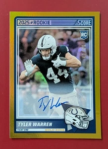 2025 Score Gold Zone Foil Auto RC/50 Tyler Warren Indianapolis Colts Penn State - Foto 1 di 1