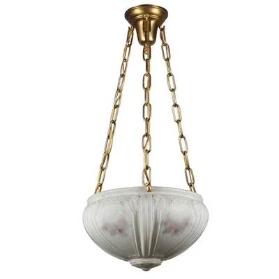 Lámpara de araña antigua de latón neoclásica con cúpula invertida, NC5137 Foto 1 de 4