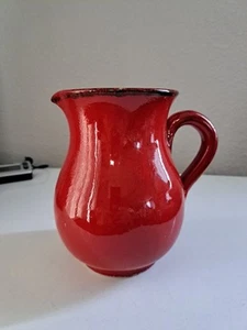 Vintage Red Italian Art Pottery Ceramic Pitcher Wine / Water Jug Made in Italy - Picture 1 of 8