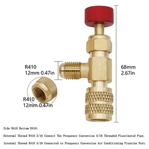 R410A R22 Refrigeration Air condition Safety Valve Charging Copper Adapter 2Pcs - Picture 1 of 23