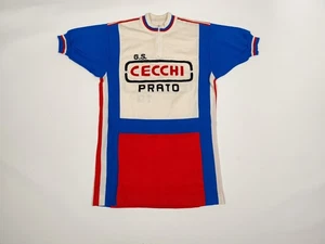 Vintage ciclismo Maglia Cecchi Prato   jersey Cycling Bike  L Wool Lana - Picture 1 of 4