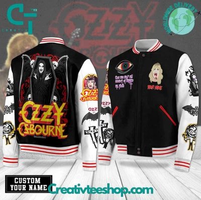 Custom Name Ozy Osbourne Baseball Jacket Unisex All Size - Image 1 of 2