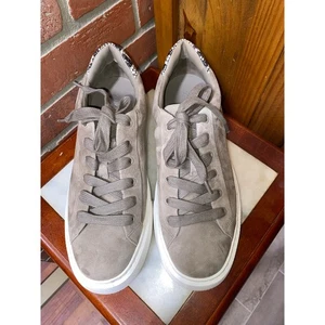 Zapatillas con plataforma de gamuza marrón Vince a través de TACÓN DE PIEL DE SERPIENTE talla 9,5 $280 venta al por menor - Imagen 1 de 6