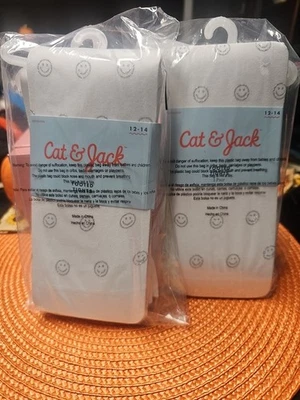 Medias con patas Cat & Jack para niñas. Talla 12/14. ¡Nuevo! Cara sonriente. 4 pares Foto 1 de 4