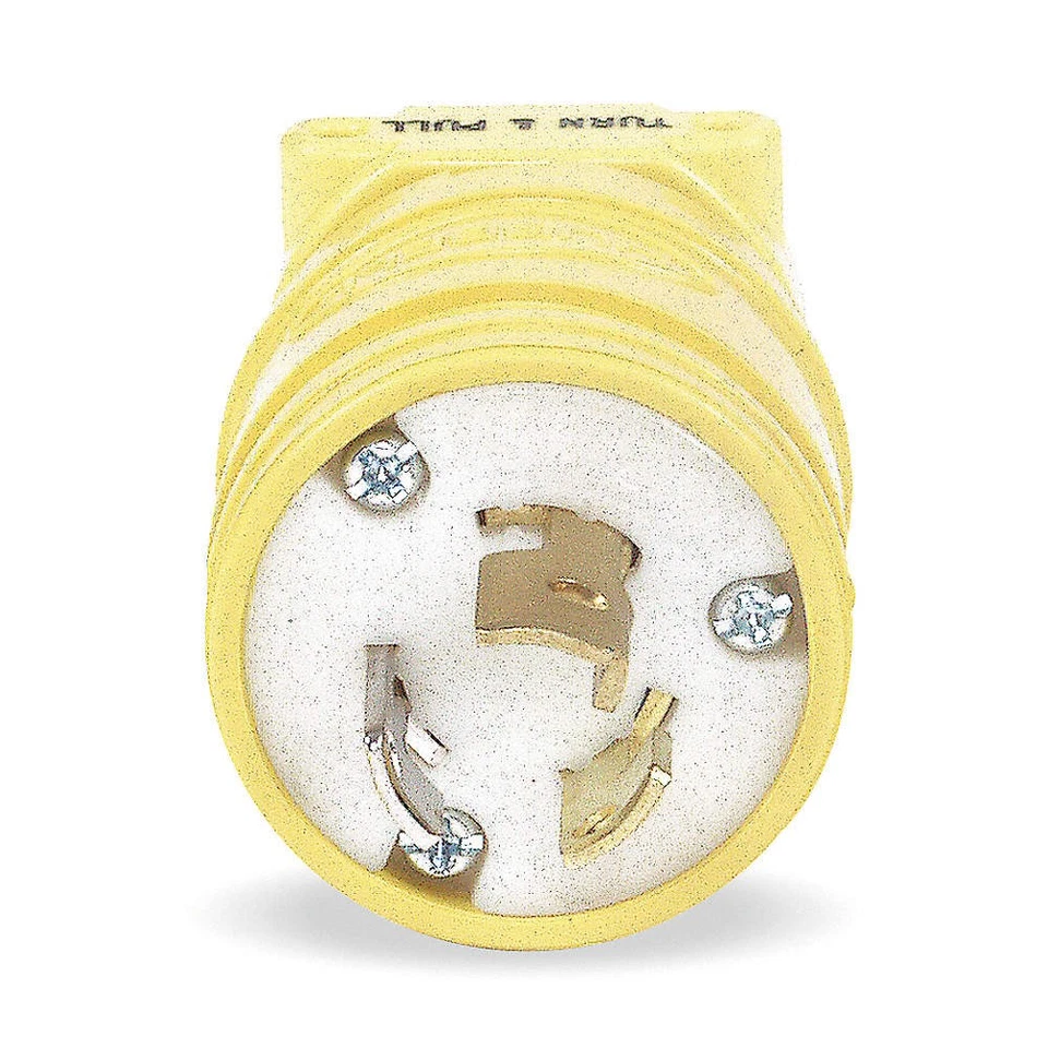 HUBBELL HBL2447 LckPlg, Stt; 15 A; Amarillo, Elastómero, 3Blds 3D054 Foto 1 de 1