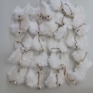 Pottery Barn Feather Swan Ornament S/22 Marketing Sample w Damage - Picture 1 of 12