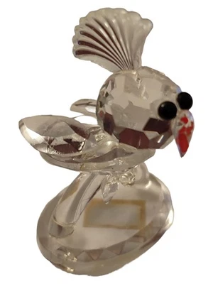 CRYSTAL BOHEMIA Figurina Decorativa Uccello Vetro Trasparente - Immagine 1 di 4