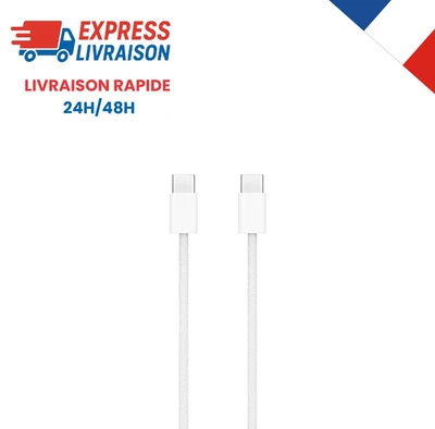 Original Apple Câble USB-C 1m 60W Charge Rapide – Neuf iPhone 14 15 16 17 - Photo 1/4