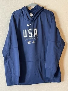 Men’s 2XL NWOT USA Baseball Nike 2023 World Baseball Classic Therma Hoodie Navy - Picture 1 of 4