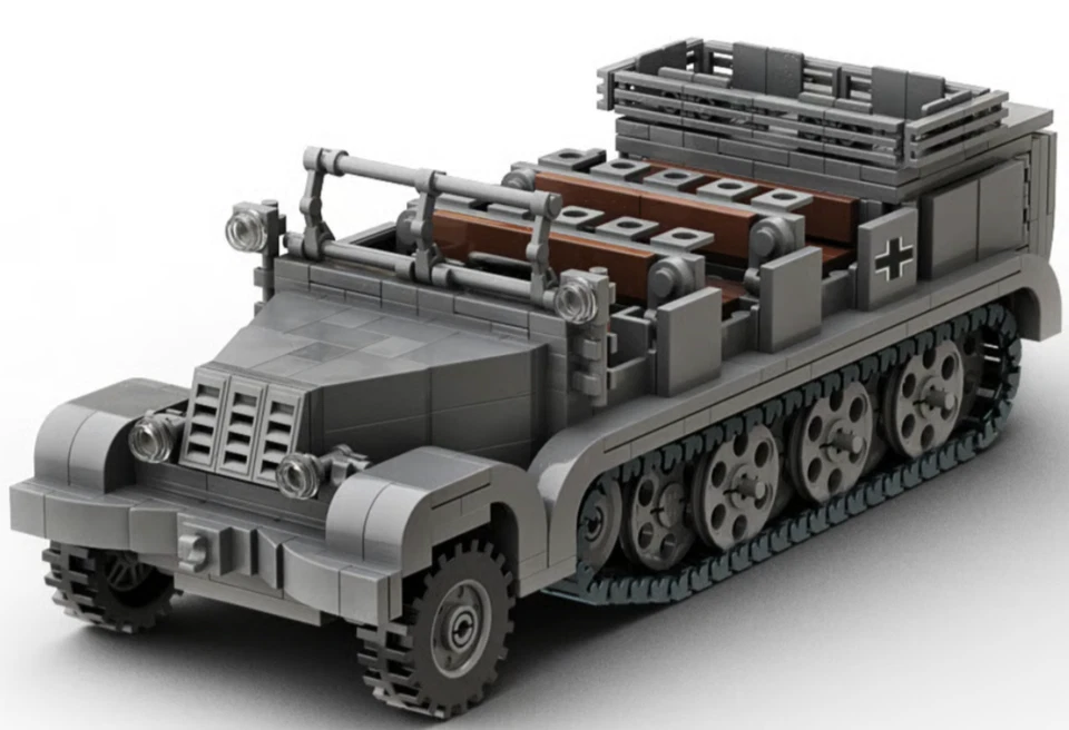 Buildarmy WW2 German Sd.Kfz.7 half-Track Track Model Brick Building Block 562pcs