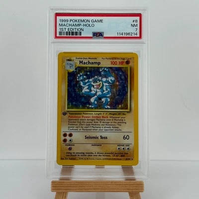 Pokemon TCG Cards 1st Edition Machamp 8/102 Base Set Holo Rare PSA 7 NM - Image 1 of 2