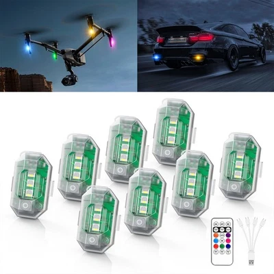 8 Pods Wireless LED RGB Strobe Lights Motorcycle Warning Lights w/Remote Control - Image 1 of 4