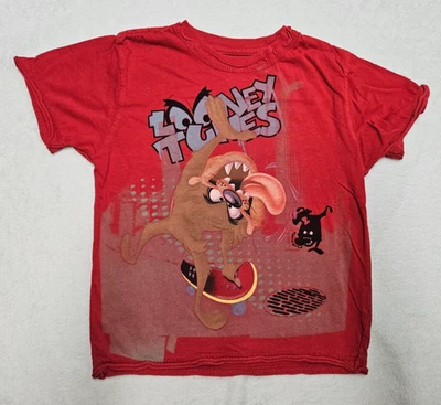 Payable To Looney Tunes Red Soft Lightweight Short Sleeve Tee 4T - Image 1 of 4