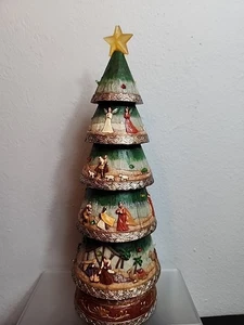 Casa de vacaciones, árbol de Navidad con luz y relieve figura - Imagen 1 de 10