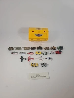 (21)Vintage Micro Machines Lot Deluxe Cars Planes Military Boats + Tool Box READ - Image 1 of 4