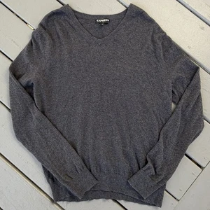 Suéter Express Para Hombre Mezcla Cachemira Grande Dinero Antiguo Preppy Minimalista Gris - Imagen 1 de 4