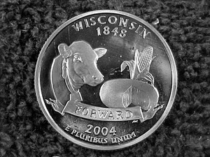 S Wisconsin State Quarter 2004 de conjunto de prueba - Imagen 1 de 2