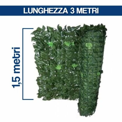 SIEPE SINTETICA ARTIFICIALE ARELLA EDERA MT 1,5X3 150X300 SUPPORTO RETE (50197) - Immagine 1 di 3