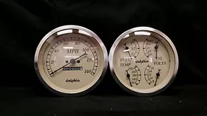 5 “ Quad TAN Mech Street Rod Gauge Set STREET ROD HOT ROD, UNIVERSAL - Picture 1 of 4