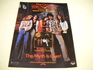 The GROUP WITH NO NAME new album is MOON OVER BROOKLYN 1976 Promo Display Ad - Picture 1 of 1