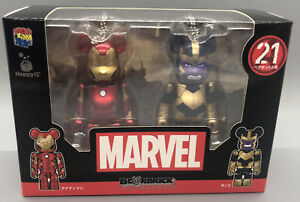 Iron Man + Thanos 100% Bearbrick Marvel figure Box Set Medicom US Seller 2021