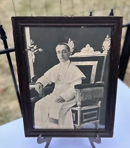Vintage Pope Benedict XV Catholic Church Religious Framed Lithograph Print 15x11 - Picture 1 of 6