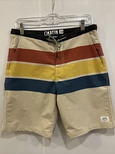 Baúl híbrido Katin USA Duke para hombre talla 30 bolsillo a rayas. Natación Surf - Imagen 1 de 10