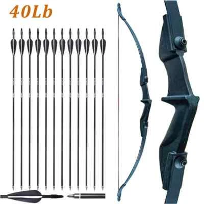 57 дюймов рекурсивный лук 30 фунтов/40 фунтов для правой левой руки с набором из 12 стекловолоконных стрел - Изображение 1 из 4