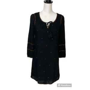 Vestido vaquero negro Madewell para mujer talla XXS cuello corazón mangas globo largo E1 - Imagen 1 de 12