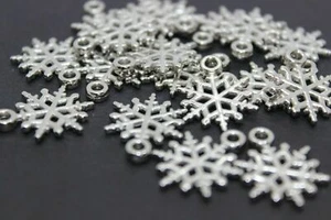 CCB Kunststoff Schneeflocken, Weihnachten, Nickelfarbe, 17 mm - 10 50 100 - Bild 1 von 3