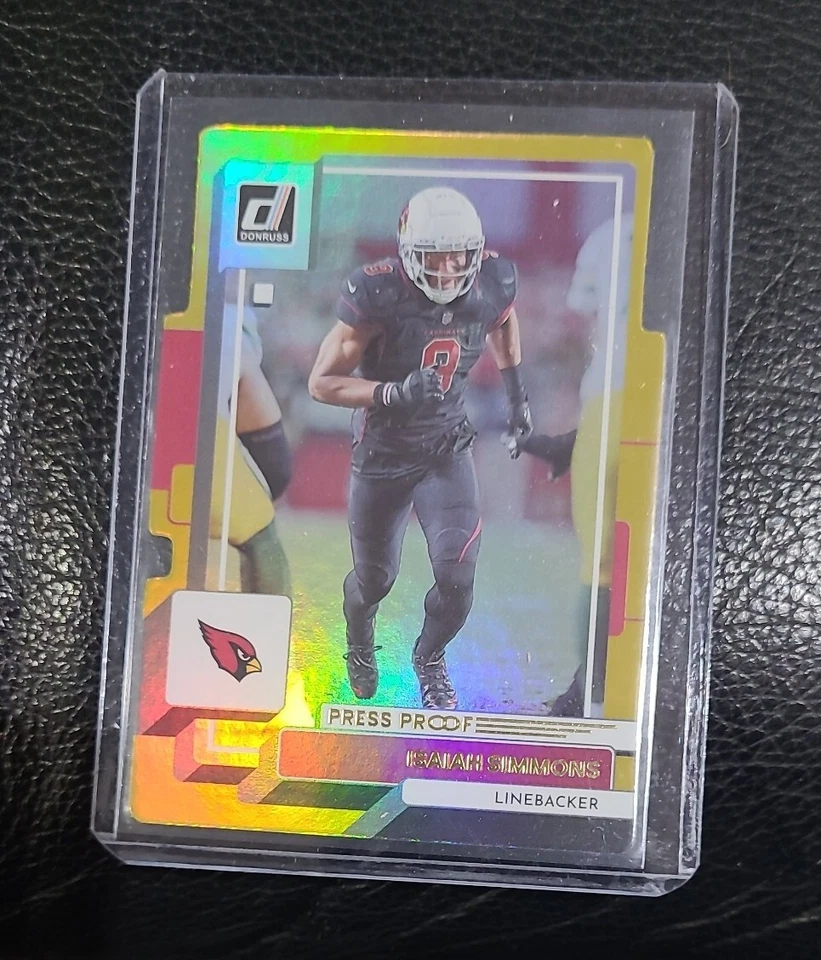 Isaiah Simmons 2022 Donruss Gold Press Proof Arizona Cardinals /25 Diecut  - Image 1 of 3