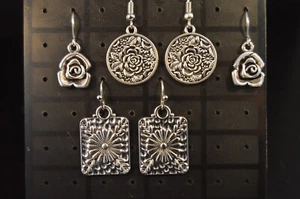Lot of 3 Pairs Smaller SILVER TONED EARRINGS  New!  Jewelry   USA QUALITY SALES! - Picture 1 of 7