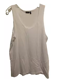 ASOS Design Men's White Tank Top Size Medium Long Tall NWOT Scoop neck - Picture 1 of 4