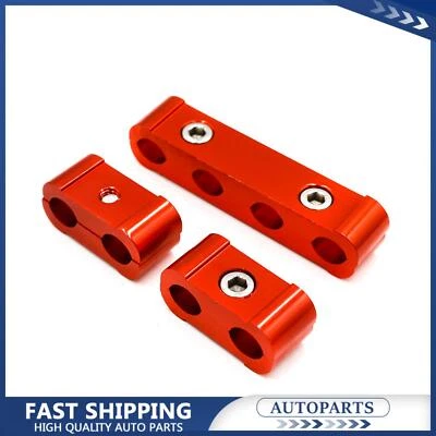 Kit de abrazadera organizadora separador de cables separador de bujía de motor de aluminio rojo 3 piezas Foto 1 de 4