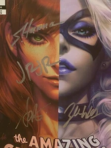 Amazing Spider-Man 1 QUAD Signed 4X by Artgerm Hanna JRJR Wells 9.4 CBCS TRADE - Picture 1 of 4