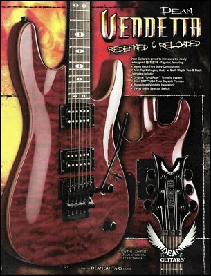 Dean Vendetta 4F Series electric guitar advertisement 2009 ad print - Image 1 of 3