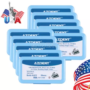AZDENT Tubi ortodontici orali 1° molare rosso 022 monoblocco incollabili N-Conv US - Foto 1 di 11
