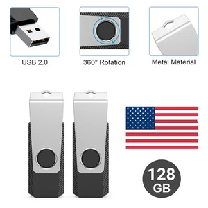 Kootion 2 Stück USB 2.0 Metal Swivel USB Stick 128GB Memory Stick Speichermedien - Bild 1 von 12