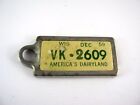 Vintage License Plate Small Keychain Tag: Wisconsin 1959