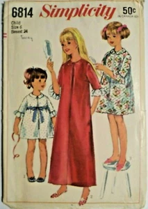 Simplicity Kinder & Mädchen Morgenmantel in 2 Längen Muster 6814, Größe 6 Kind - Schnitt - Bild 1 von 1