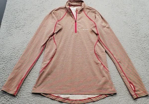 Columbia Activewear Shirt Women M Multi Striped OmniHeat Long Sleeve Quarter Zip - Picture 1 of 6
