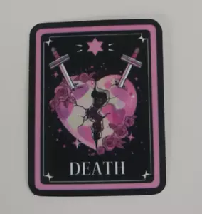 Death Black & Pink Gothic Graffiti Sticker 2.25" x 1.58" (AG) - Picture 1 of 2