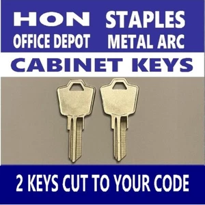 Hon Office Depot Staples Metal Arc File Cabinet Keys cut to code key 101E-225E