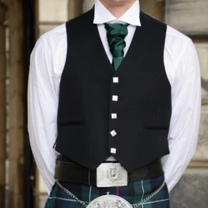Scottish Prince Charlie Kilt Waistcoat 5 Button Mens Scottish Vest UK Stock - Picture 1 of 1
