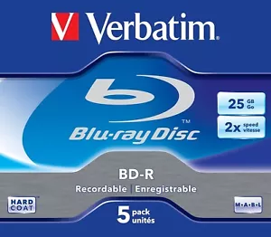 Verbatim Blu-ray Disc 25GB 2x Jewel Case (Price is for 1 disc only) - Picture 1 of 2